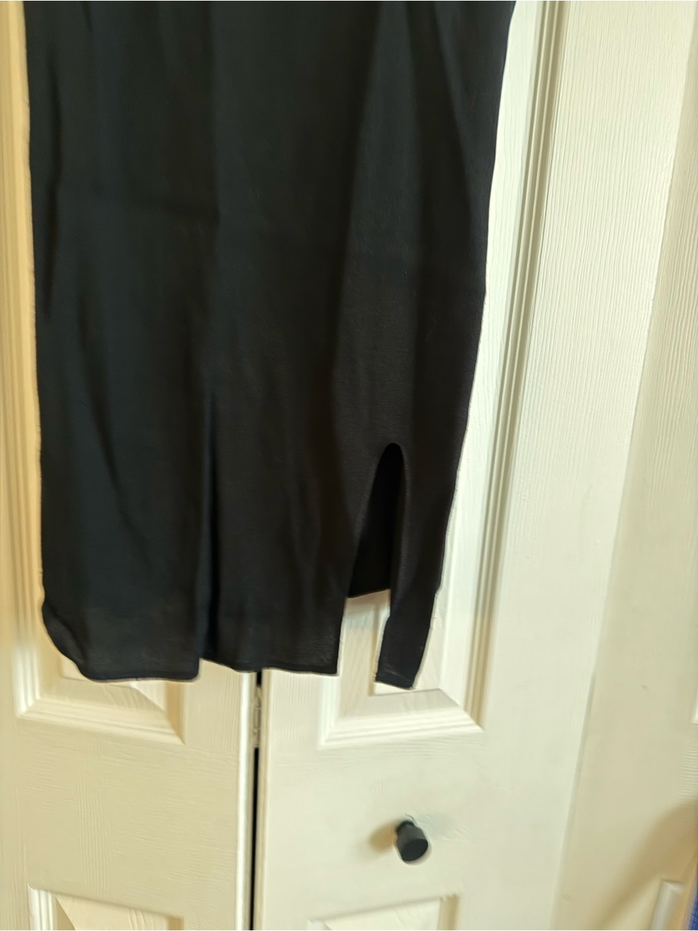 Reformation Black Mini Dress W/Slit - Picture 3 of 6